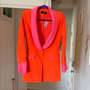 AKIRA Vibrant Orange and Pink Blazer